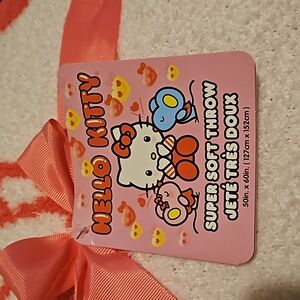 NEW! HELLO KITTY throw Super Soft Pink Heart Spring Blanket